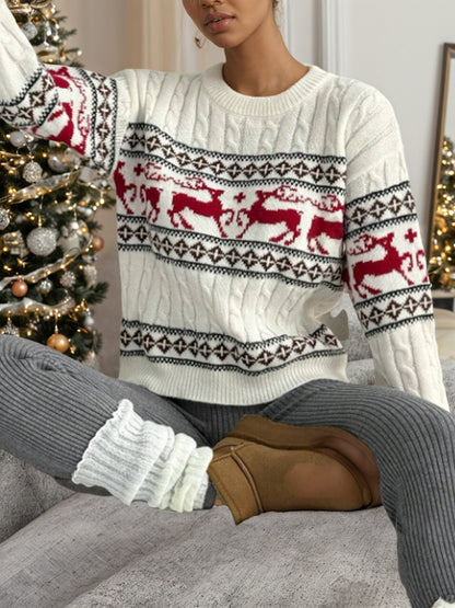 Andrea’s™ | Winter-Rentier-Muster-Weihnachtspullover