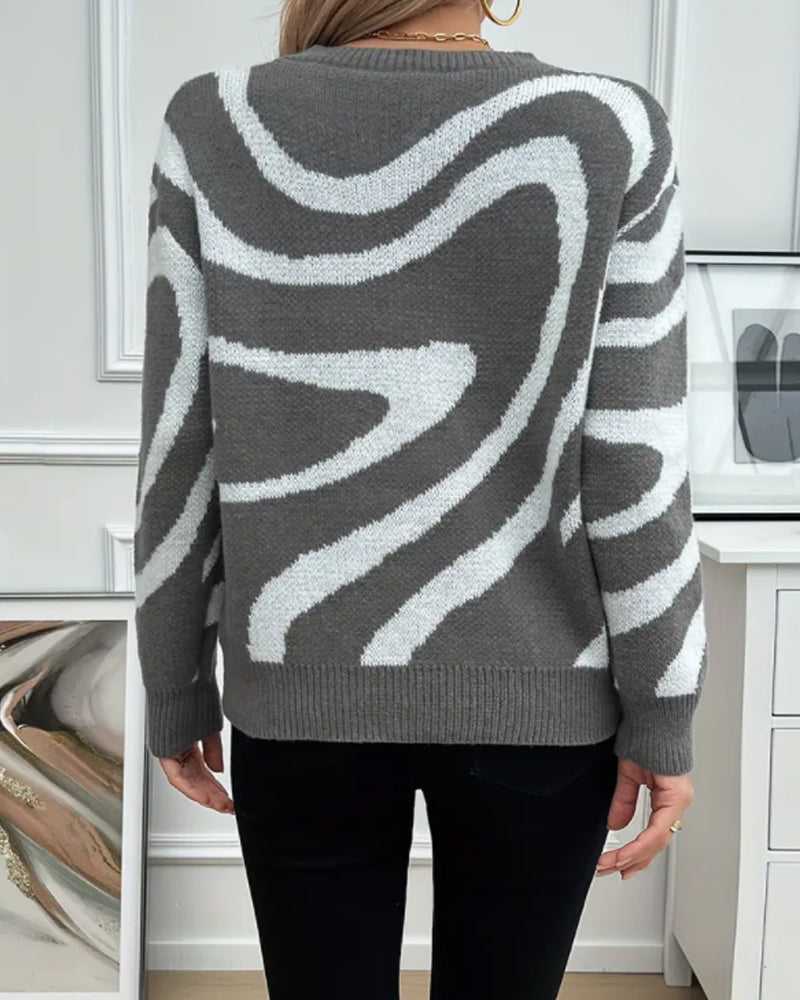 Andrea's™ | Pullover mit Geometrischem Muster