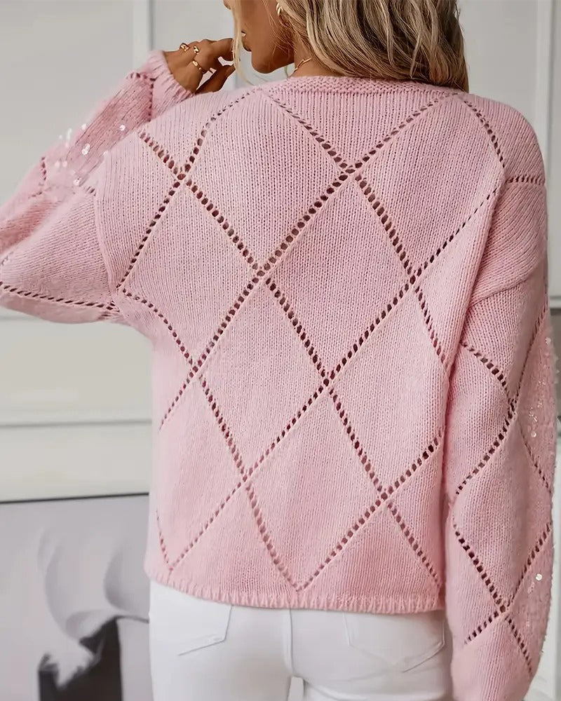 Andrea's™ | Pullover elegant ausgeschnitten Paillette