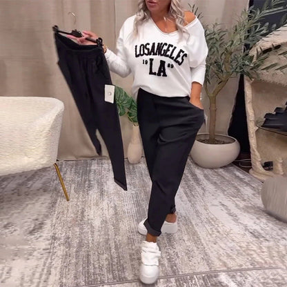 Andrea's™ | Lässige, einfarbige hose mit taschen