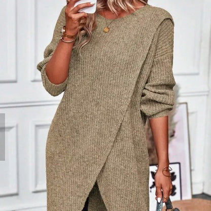 Andrea's™ | Gestricktes Kleid mit Lagen und langen Ärmeln