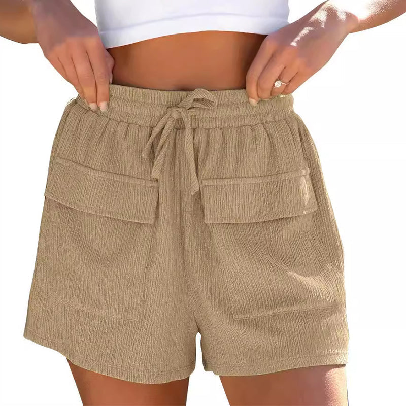 Pinterest-inspirierte Andrea Serena Sommer-Shorts mit Kordelzug