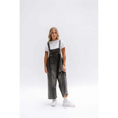 Andrea's™ | Latzhosen-Jumpsuit aus Denim mit weitem Bein