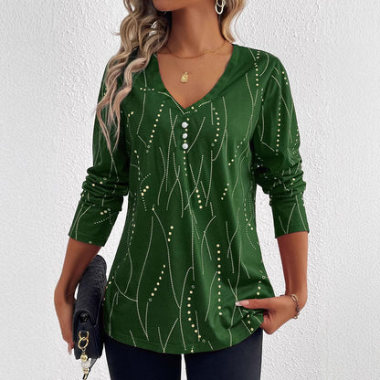 Bluse mit Knöpfen und geometrischem Muster