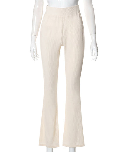 Andrea's™ | Einfarbige slim-fit-hose mit micro-flare