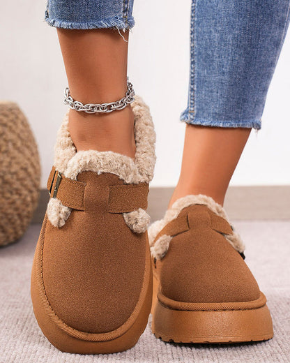 Andrea's™ | Warme Hausschuhe aus Plüsch mit dicker Sohle und Schnalle