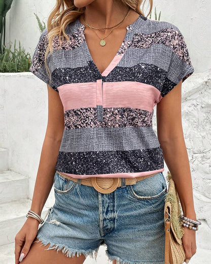 Andrea's™ | T-Shirt V-Ausschnitt Kurzarm