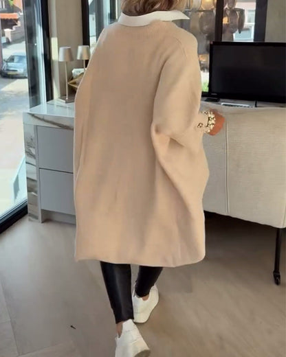 Andrea's™ | Pullover Mit V-Ausschnitt, Geknöpft Und Asymmetrisch Merkmalen