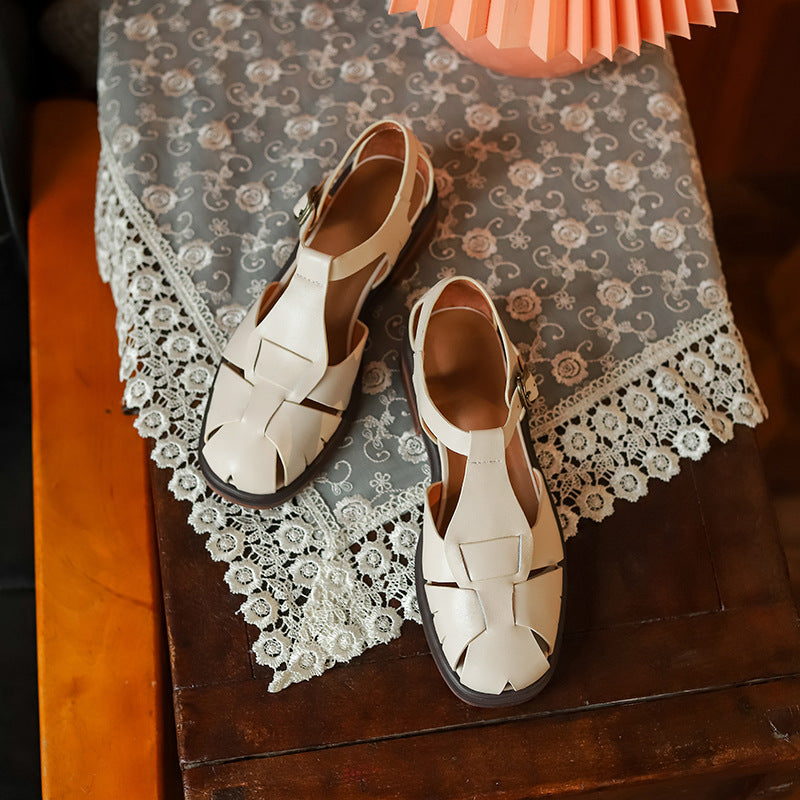 Retro-Römersandalen aus Rindsleder von Andrea Serena