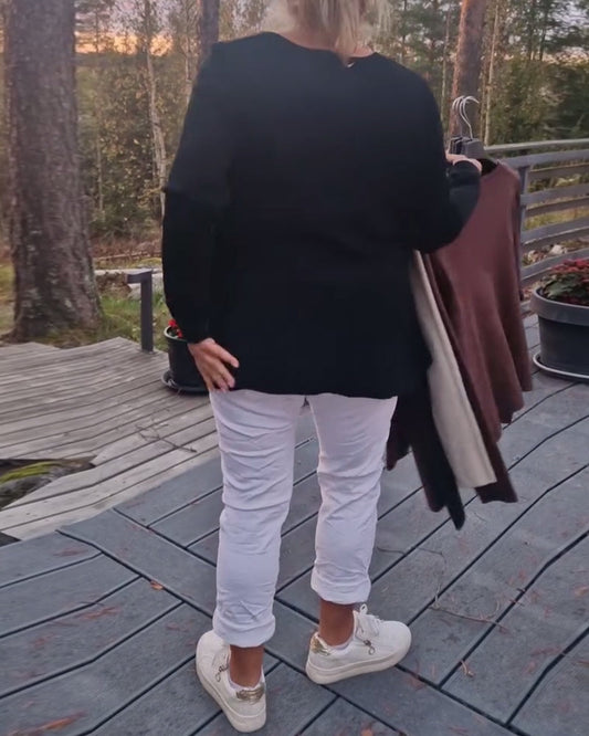 Andrea's™ | Strickjacke Metallknopf langärmelig