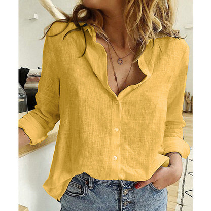 Andrea Serena Cardigan-Bluse mit lockerer Passform und Reverskragen