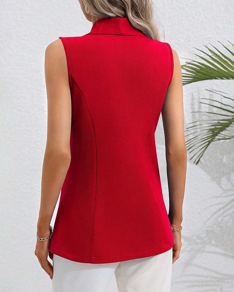 Andrea's™ | Ein Knopf Ärmellose Strickjacke Mantel