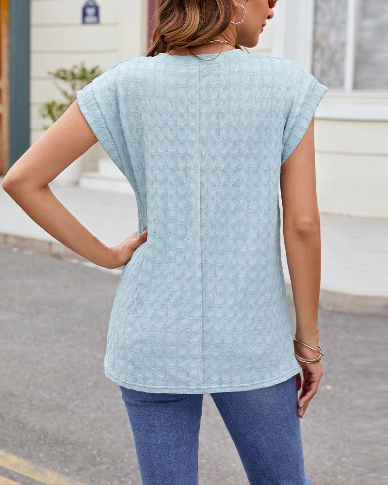 Andrea's™ | T-Shirt Rundhalsausschnitt einfarbig kurzarm