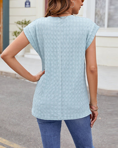 Andrea's™ | T-Shirt Rundhalsausschnitt einfarbig kurzarm