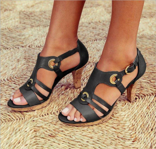 Andrea's™ | Damen Sandalen in Uni-Farbe