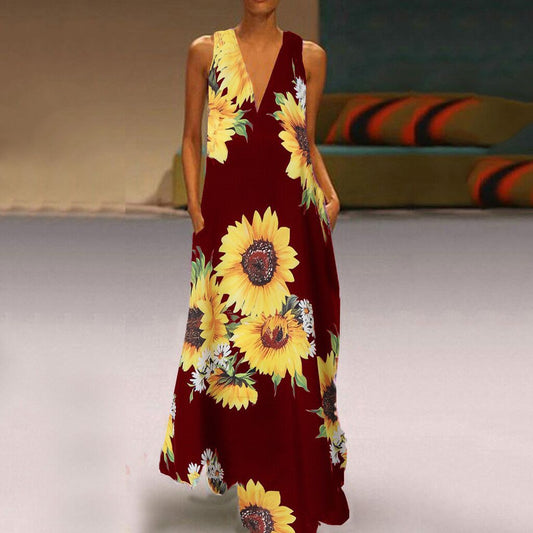 Boho Floral Andrea Serena Sleeveless Maxi Dress