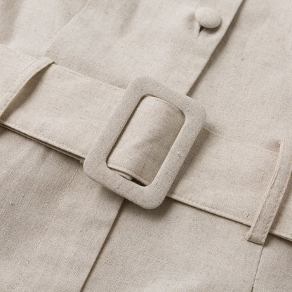 Andrea's™ | Schicker Leinen-Romper mit Gürtel und Knopfleiste
