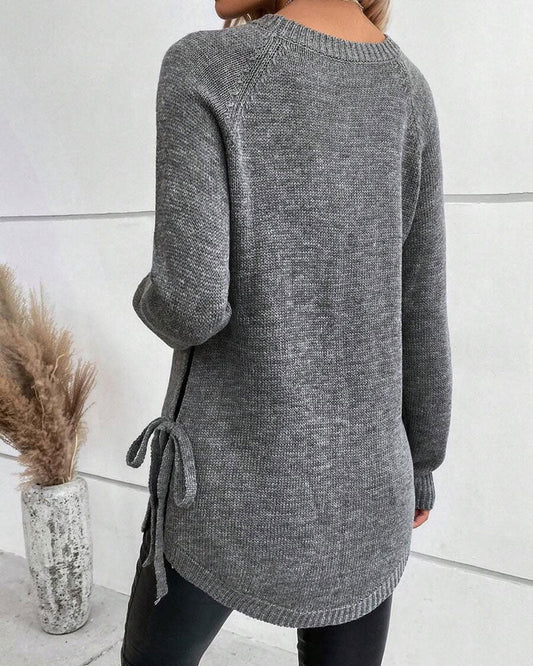 Andrea's™ | Pullover Mit Raglanärmeln Und Knoten-Seiten-Design