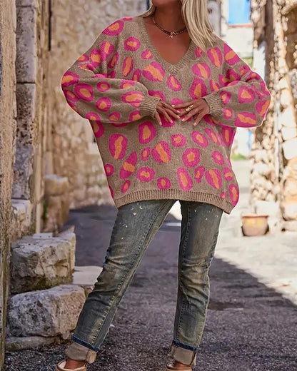 Andrea's™ | Pullover lässig V-Ausschnitt warm locker