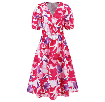 Bohemian Floral V-Ausschnitt Kleid von Andrea Serena