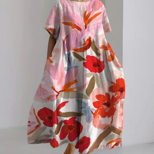 Artful Floral Andrea Serena Summer Midi Dress