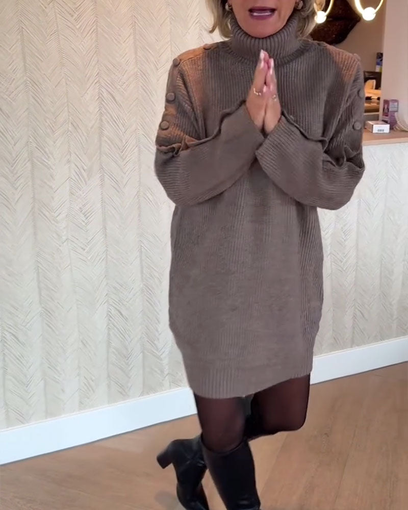 Andrea's™ | Modisches Strickkleid mit Knopfdesign