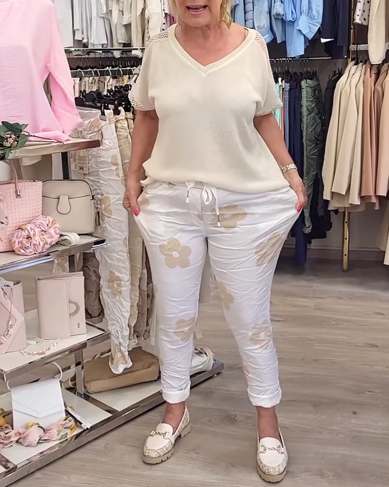 Andrea's™ | Hose lässig Print Kordelzug