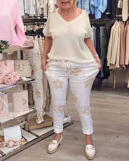 Andrea's™ | Hose lässig Print Kordelzug