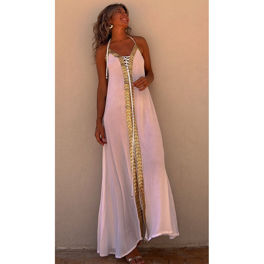 Elegantes Neckholderkleid mit Schnürung von Andrea Serena