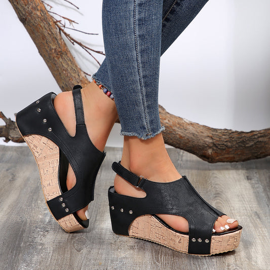 Andrea's™ | Damen-Keilabsatzsandalen mit offener Zehenpartie