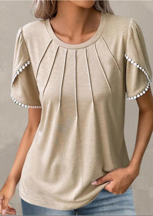 Schickes Andrea Serena Sommer-T-Shirt mit Tulpenärmeln
