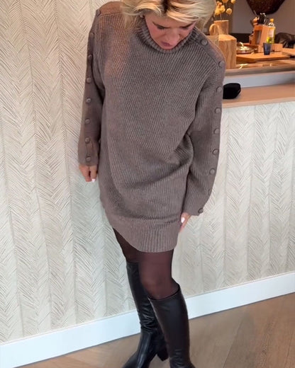 Andrea's™ | Modisches Strickkleid mit Knopfdesign