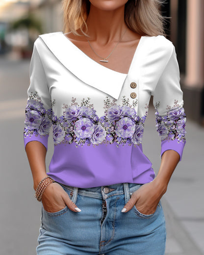 Andrea's™ | Langarmshirt mit diagonalem Kragen