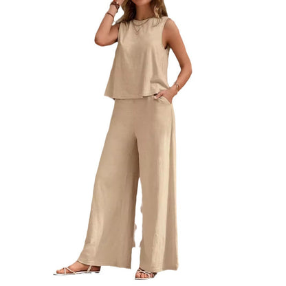 Elegantes, lockeres Baumwoll-Set von Andrea Serena