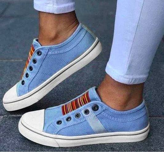 Pinterest-inspirierte Andrea Serena Sneakers aus Canvas ohne Schnürsenkel