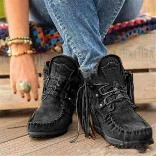 Andrea's™ | Modische kurze Stiefeletten mit Fransen