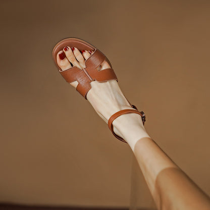 Andrea's™ | Sandalen mit Blockabsatz, Knöchelriemen und Cut-Out-Design