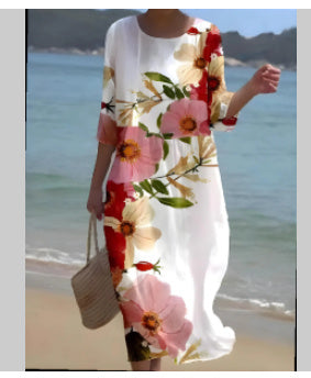 Andrea's™ | Geblümtes Kleid mit Rundhalsausschnitt