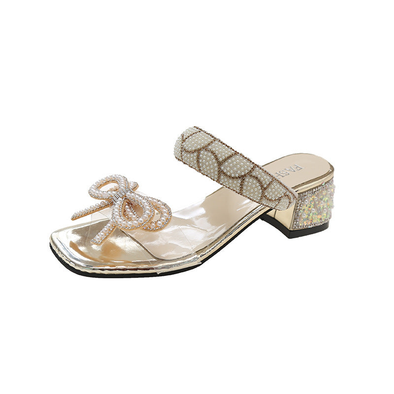 Andrea's™ | Verspielte Sandalen mit Schleifendetail und elegantem Blockabsatz