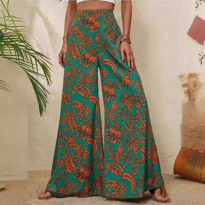Elegante, weite Hose mit Blumenmuster von Andrea Serena