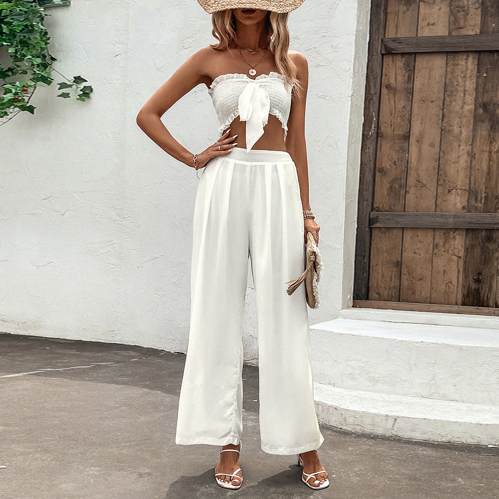 Rüschen-Set in Weiß, inspiriert von Andrea Serenas Pinterest-Look