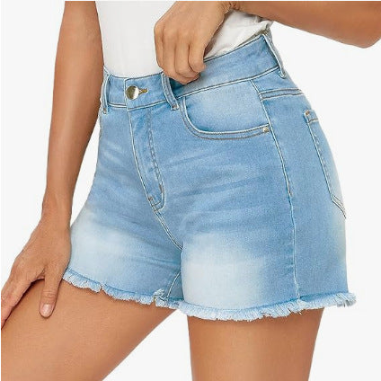 High Waist Slim Fit Denim Shorts von Andrea Serena