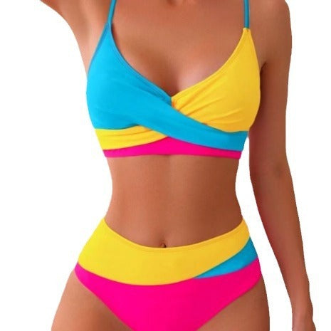 Andrea's™ | Bold Colorblock Crisscross Bikini Set