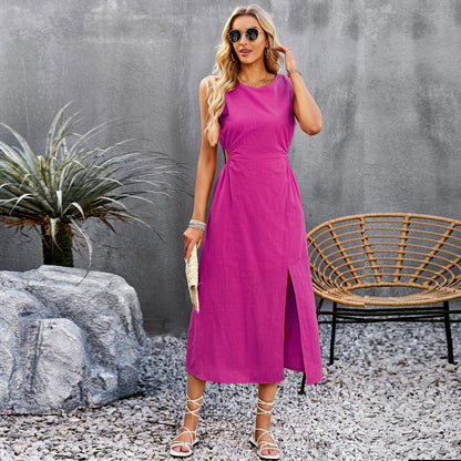 Elegantes ärmelloses Sommer-Midikleid von Andrea Serena