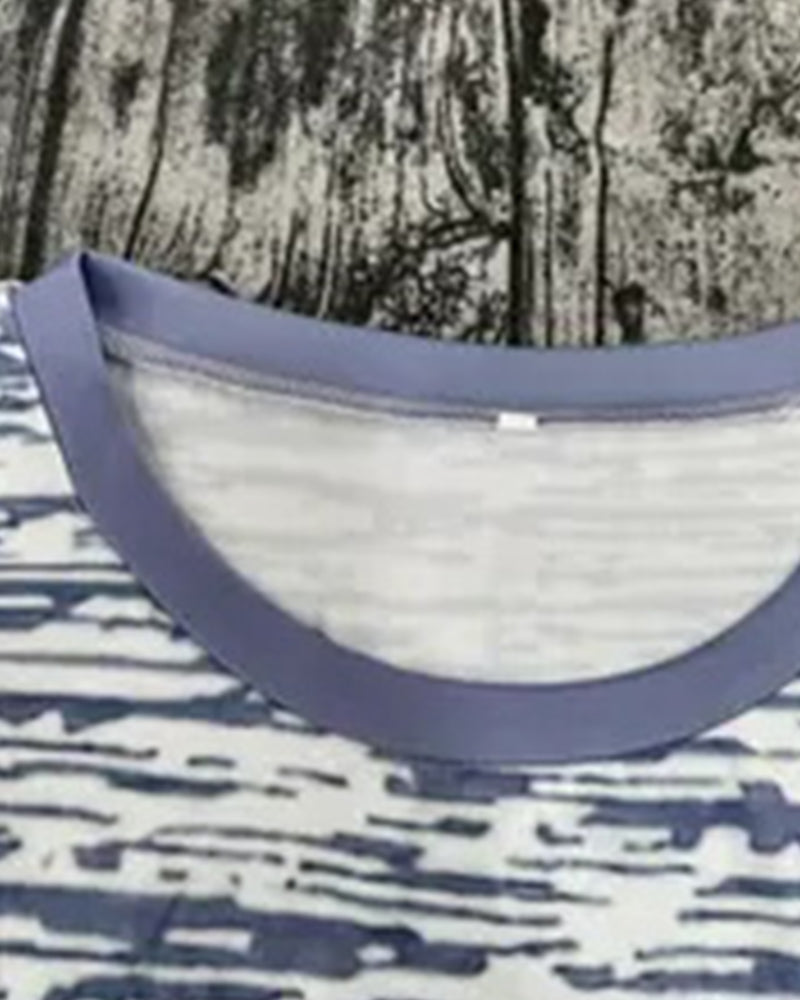 Andrea's™ | T-Shirt Rundhals Kurzarm Kontrastfarbe