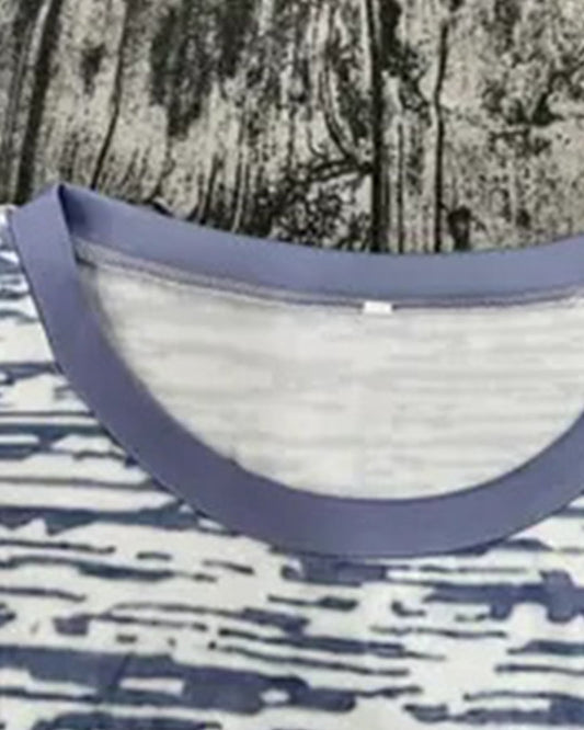 Andrea's™ | T-Shirt Rundhals Kurzarm Kontrastfarbe