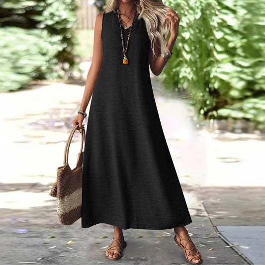Chic Hemp Sleeveless Dress Andrea Serena