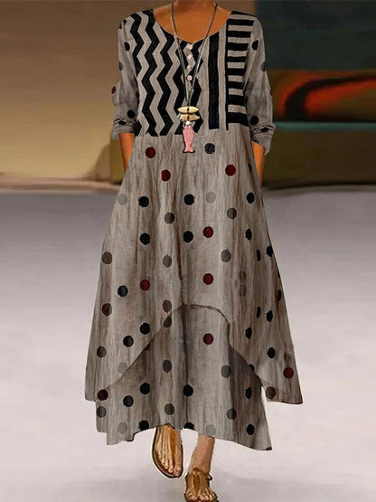 Andrea's™ | Kleid mit Polka-Dots und Blumenmuster