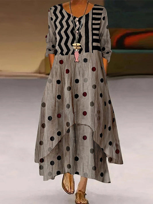 Andrea's™ | Kleid mit Polka-Dots und Blumenmuster