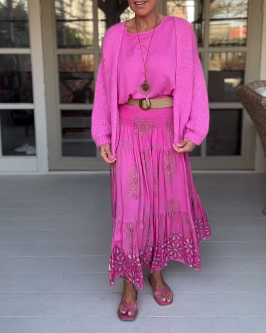 Andrea's™ | Lässiger, einfarbiger cardigan mit langen ärmeln